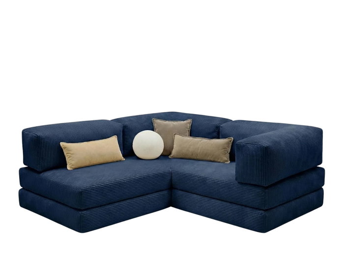Atelier Del Sofa Kanyon Sofá-Cama Esquinero Azul Marino